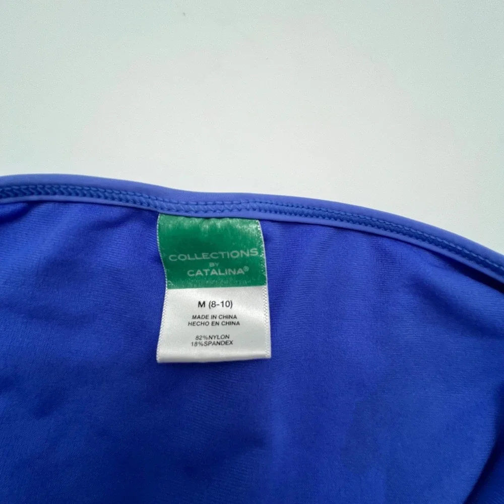 Collections by Catalina Royal Blue High Waisted Ruched Bikini Bottom Medium 8-10